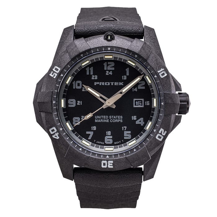 Protek Carbon Composite Official USMC Tritium Dive Watch #PT1011-USMC