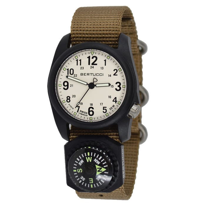 Bertucci DX3 Field Watch with Stone Dial and Compass #11104