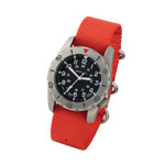 Bertucci A-2TR Field Pro Black Dial Watch with Orange Nylon Strap #12145