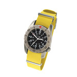 Bertucci A-2TR Field Pro Black Dial Watch with Yellow Italian Strap #12146