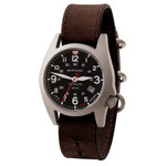 Bertucci A-7T Retrospec Solar Titanium Field Watch with Alpina Brown Leather Strap #12903