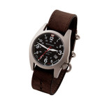 Bertucci A-7T Retrospec Solar Titanium Field Watch with Alpina Brown Leather Strap #12903