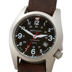 Bertucci A-7T Retrospec Solar Titanium Field Watch with Alpina Brown Leather Strap #12903