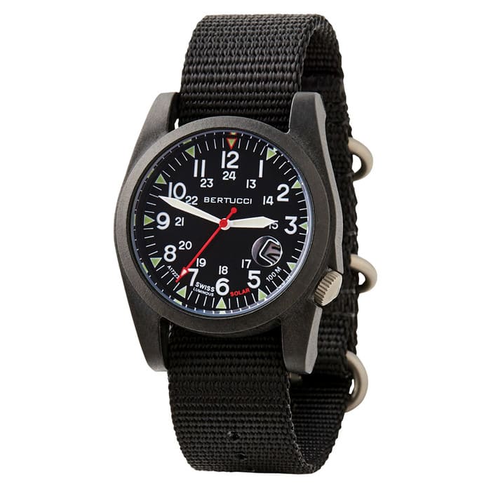 Bertucci A-3PS Solar Field Watch with Black Nylon Strap #13800