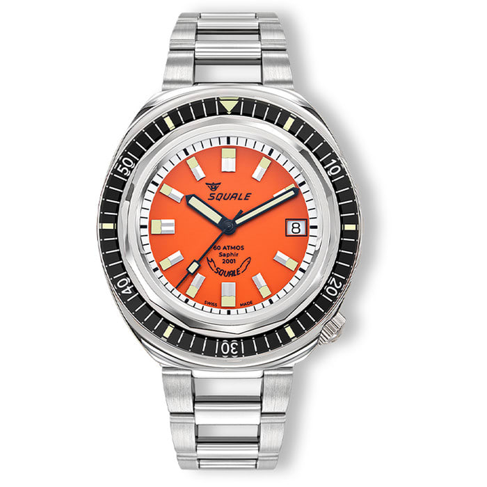 Squale 2001 Heritage Dive Watch with Orange Dial #2001BKOR.AC