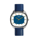 Aristo 36mm Classic Dress Watch with Rectangular Face and Blue Dial #2H22L