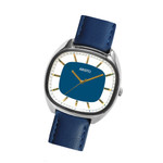 Aristo 36mm Classic Dress Watch with Rectangular Face and Blue Dial #2H22L tilt