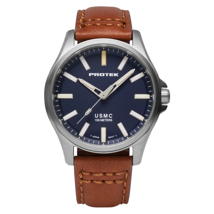 Protek Titanium Field Watch 3100 USMC Series with Tritium T100 Tubes and Blue Dial #PT3103
