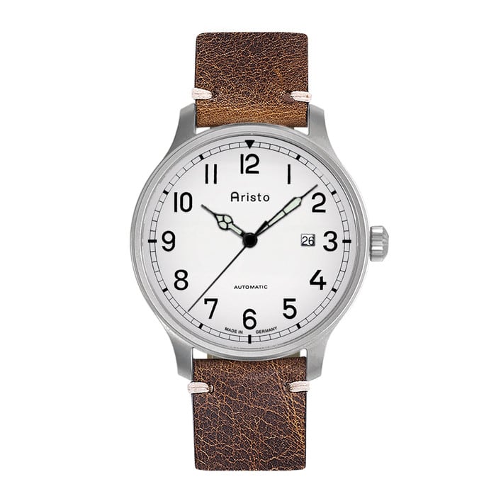 Aristo Vintage Marine Swiss Mechanical Watch with Grey Dial #3H215
