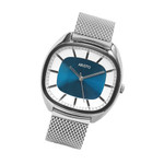 Aristo 41mm Classic Dress Watch with Rectangular Face and Blue Dial #4H231-M tilt