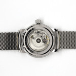 Aristo Blue Dial Flight Watch with Mesh Bracelet and a Sapphire Crystal #4H251-M back