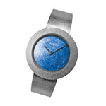 Aristo Titanium Scratched Blue Dial Watch Titanium Bangle #5D95-4 tilt