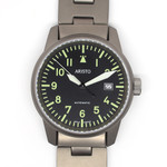 Aristo 40mm Titanium Swiss Automatic Aviator Watch #5H101TIBI