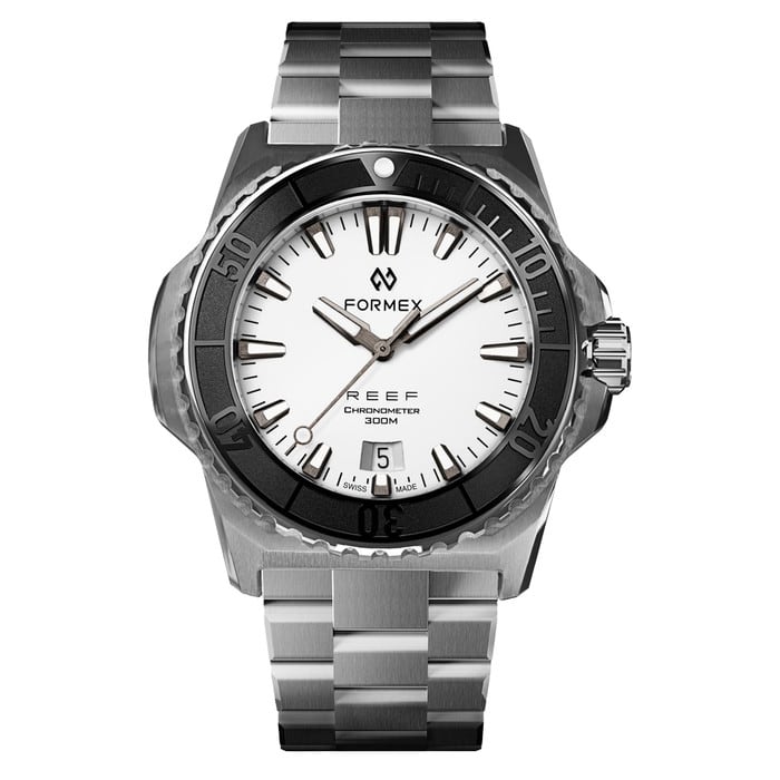 Formex Baby REEF 39.5mm Swiss Automatic Chronometer Dive Watch with Brilliant White Dial #2201-1-6312-100