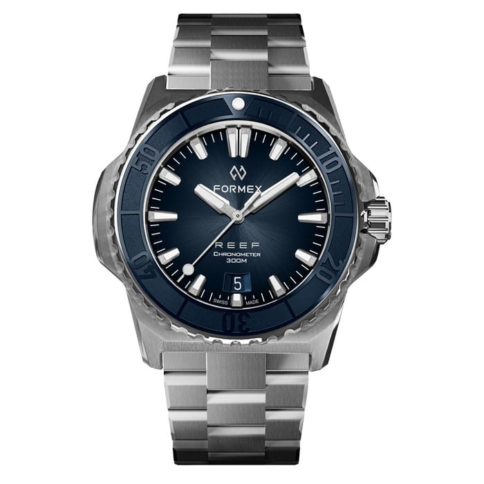 Formex Baby REEF 39.5mm Swiss Automatic Chronometer Dive Watch with Sunburst Blue Dial #2201-1-6333-100