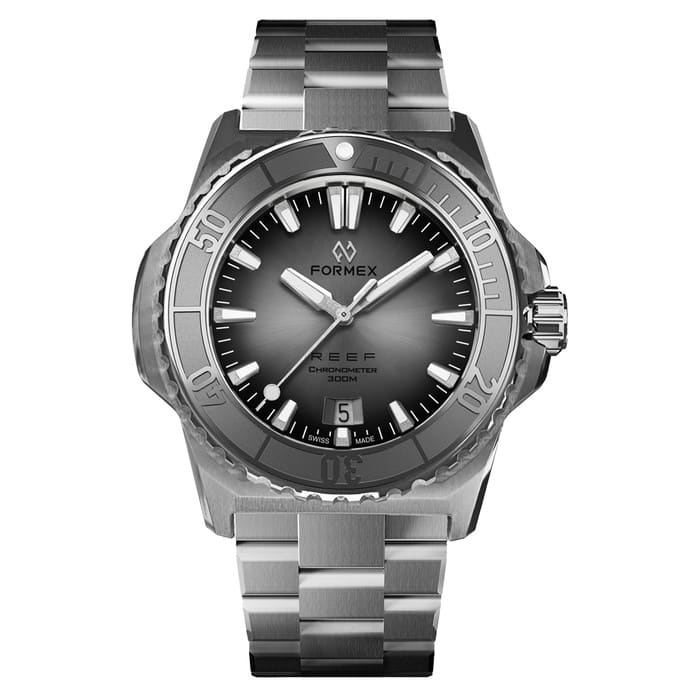 Formex Baby REEF 39.5mm Swiss Automatic Chronometer Dive Watch with Sunburst Grey Dial #2201-1-6341-100