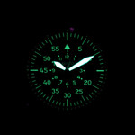 Aristo Vintage Flieger with Swiss Automatic Movement and Black Dial #7H117 lime