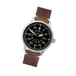 Aristo Vintage Flieger with Swiss Automatic Movement and Black Dial #7H117 tilt