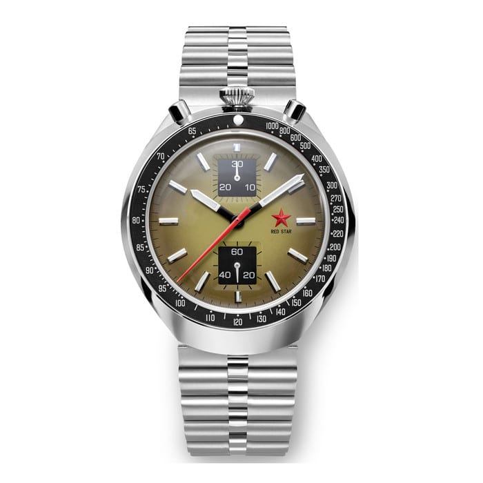 Red Star Bullhead Mechanical Chronograph with Cream Dial #8597G-3
