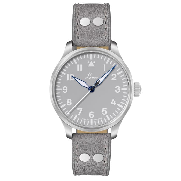 Laco Augsburg Gray 39 Type A Dial Automatic Pilot Watch with Sapphire Crystal #862161