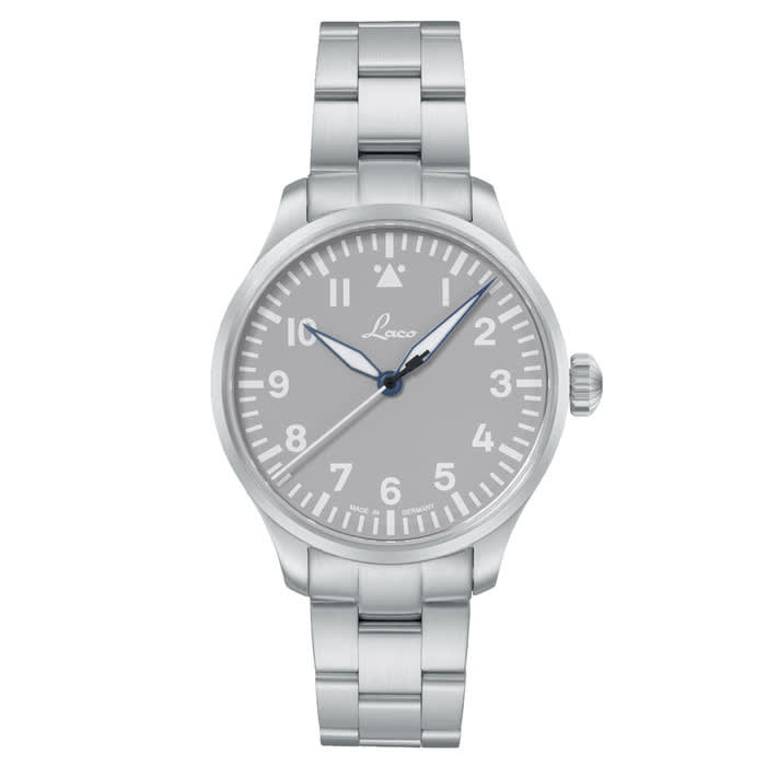Laco Augsburg Gray 39 Type A Dial Automatic Pilot Watch with Sapphire Crystal #862161.MB