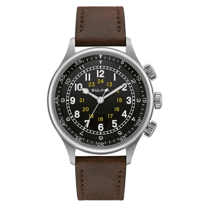 Bulova A15 Automatic Field Watch with Brown Strap #96A245