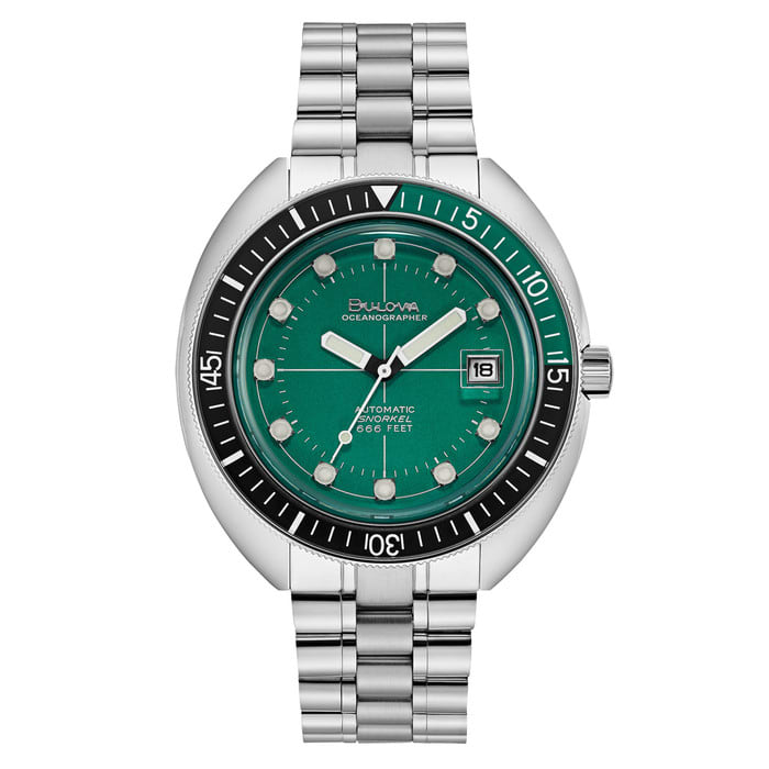 Bulova Oceanographer Snorkel Automatic Dive Watch with Green Dial #96B322