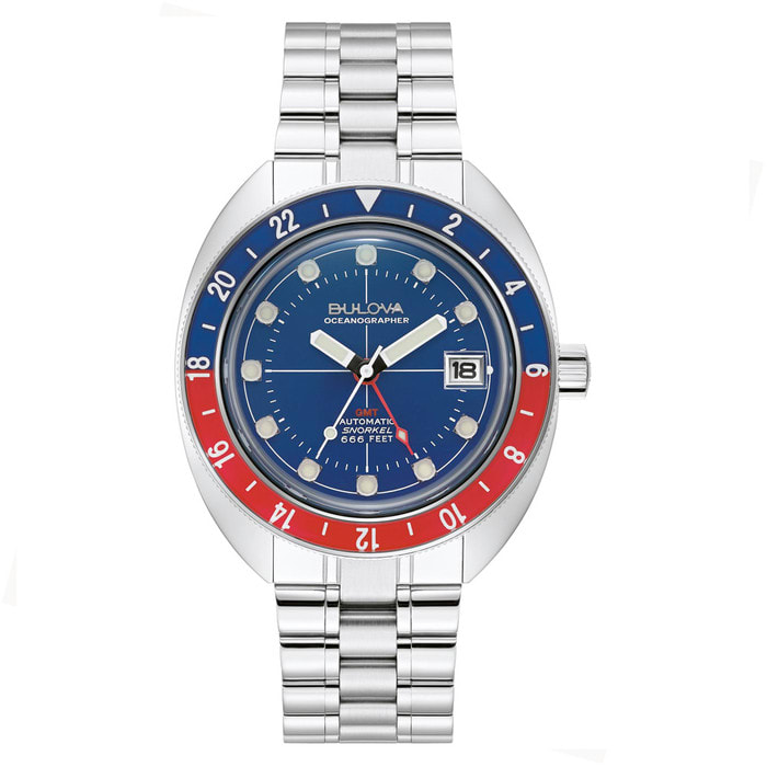 Bulova Oceanographer GMT Automatic Dive Watch with Blue Dial #96B405