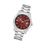 Bulova Surveyor Automatic Watch with Sunburst Maroon Dial #98B422