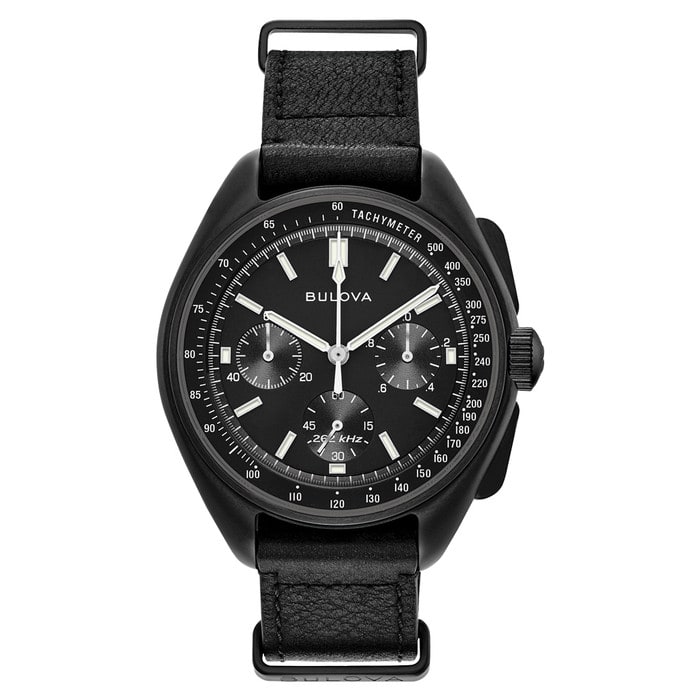 Bulova Lunar Pilot Chronograph 45mm with Black Dial and Black IP Case #98A186