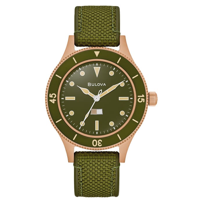 Bulova MIL SHIPS 41mm Automatic Bronze Watch with Big Dome Sapphire Crystal #98A324