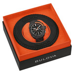 Bulova Racer Chronograph with Black Dial and Orange Accents #98B428