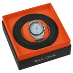 Bulova Racer Chronograph with Blue Dial and Orange Accents #98B432