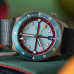 ADPT Series 1 GMT Titanium Field Watch with Aqua Berry Dial #ADPT-DT-AB