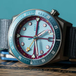 ADPT Series 1 GMT Titanium Field Watch with Aqua Berry Dial #ADPT-DT-AB