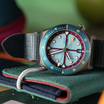 ADPT Series 1 GMT Titanium Field Watch with Aqua Berry Dial #ADPT-DT-AB