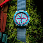 ADPT Series 1 GMT Titanium Field Watch with Aqua Berry Dial #ADPT-DT-AB