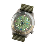 ADPT Series 1 GMT Titanium Field Watch with Mossy Shale Dial #ADPT-DT-MS