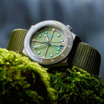 ADPT Series 1 GMT Titanium Field Watch with Mossy Shale Dial #ADPT-DT-MS