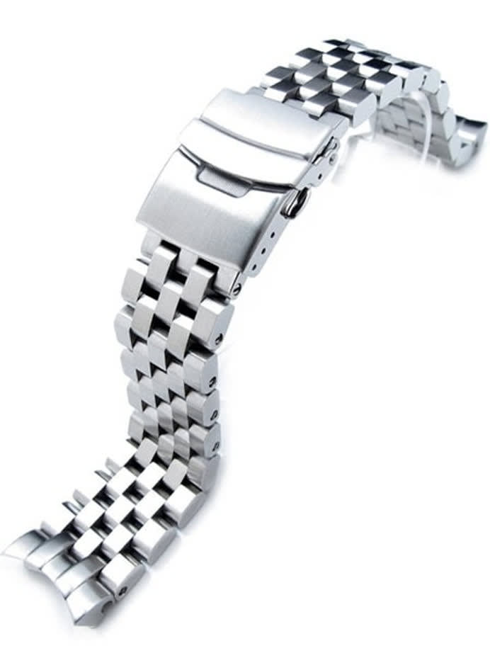 Strapcode 22mm SUPER Engineer Type II Stainless Steel Watch Band for SEIKO SKX007-009-011 Curved End #SS222003B025