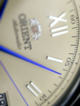 Orient 2nd-Gen Automatic Dress Watch with Cream Dial, Blue Hands #AC00009N