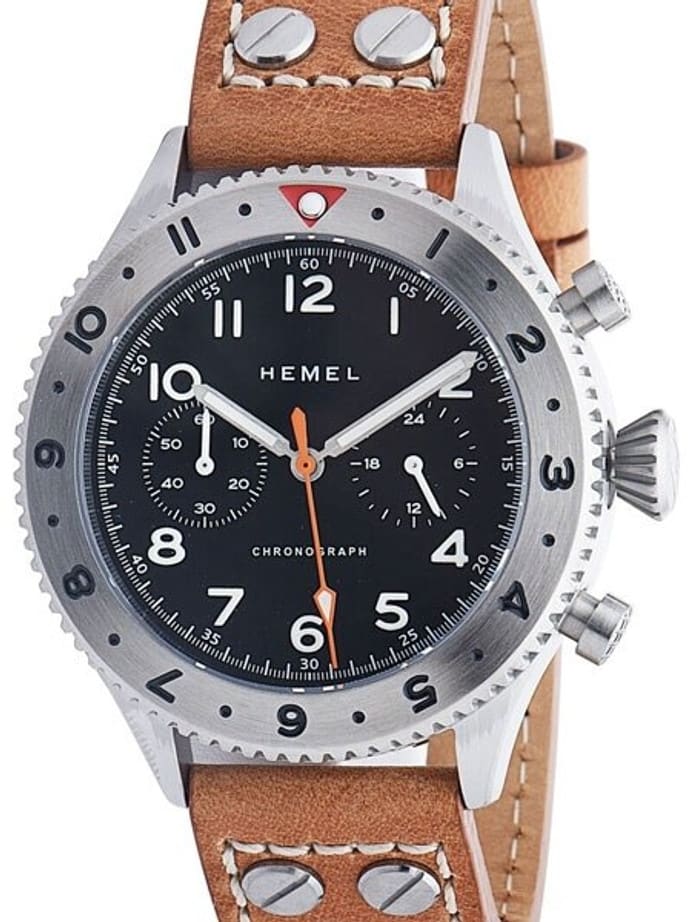 HEMEL 24 Quartz Chronograph Watch with GMT Bezel and Sapphire Crystal #HFT20-VK2