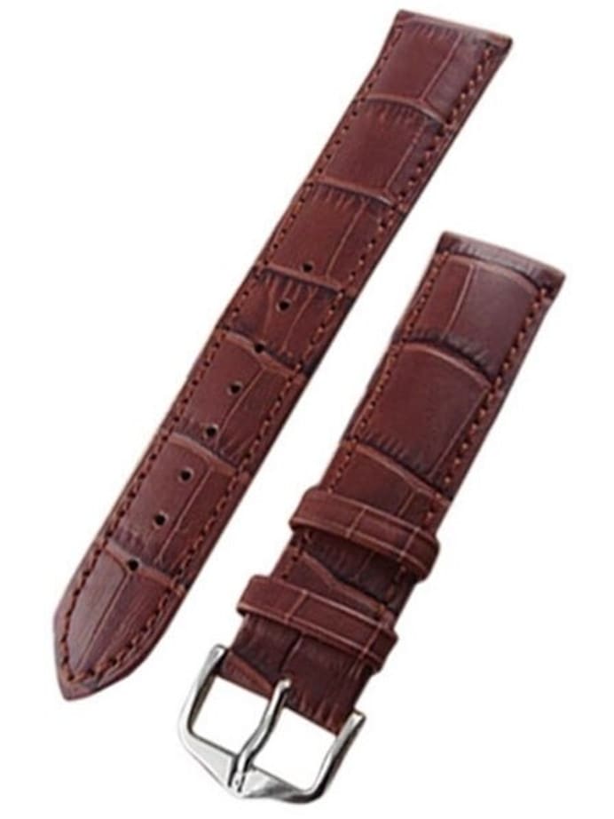 Hirsch Extra-Long Duke Brown Alligator Embossed Natural Leather Watch Strap #010282-10