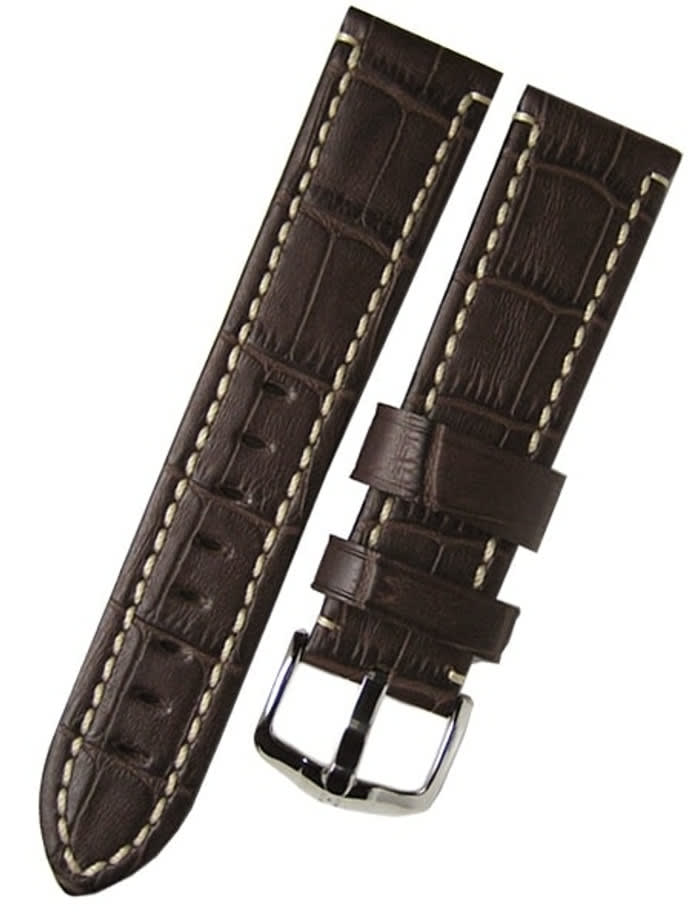 Hirsch Knight Brown Alligator Embossed Leather Watch Strap #109028-10