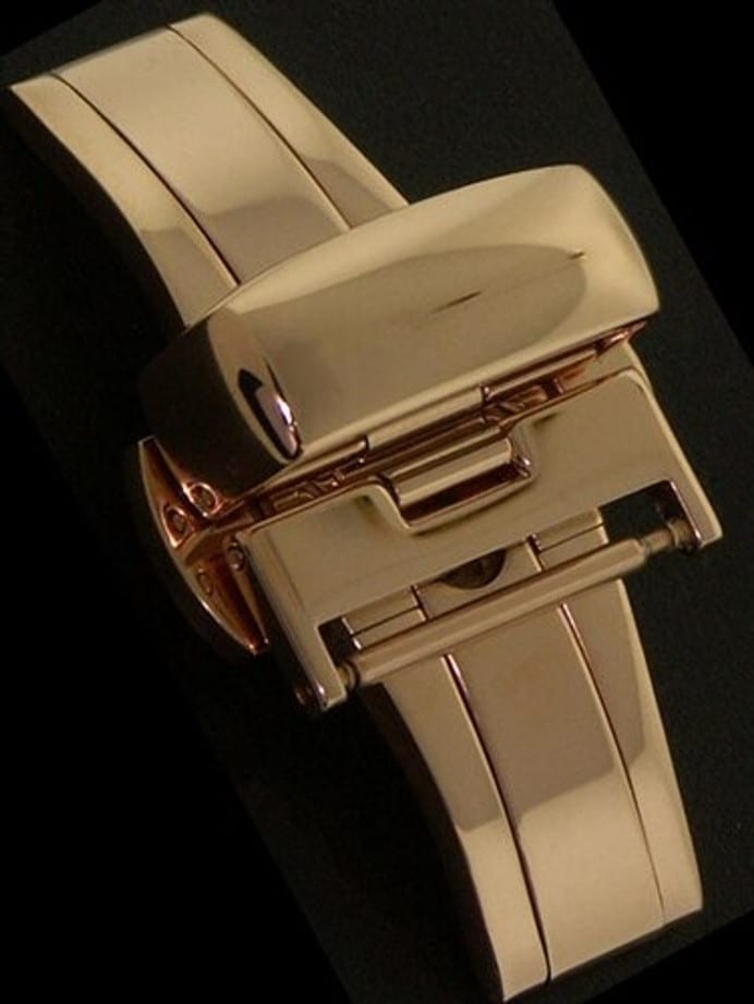 Rose Gold Plated Butterfly Deployant Pushbutton Clasp #DFPB-RG