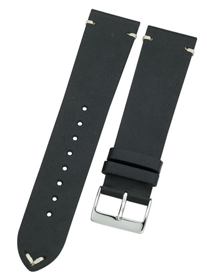 Horween Vintage Style Black Calfskin Leather with Matching Lining and Hand-Stitching #INS-HOR01