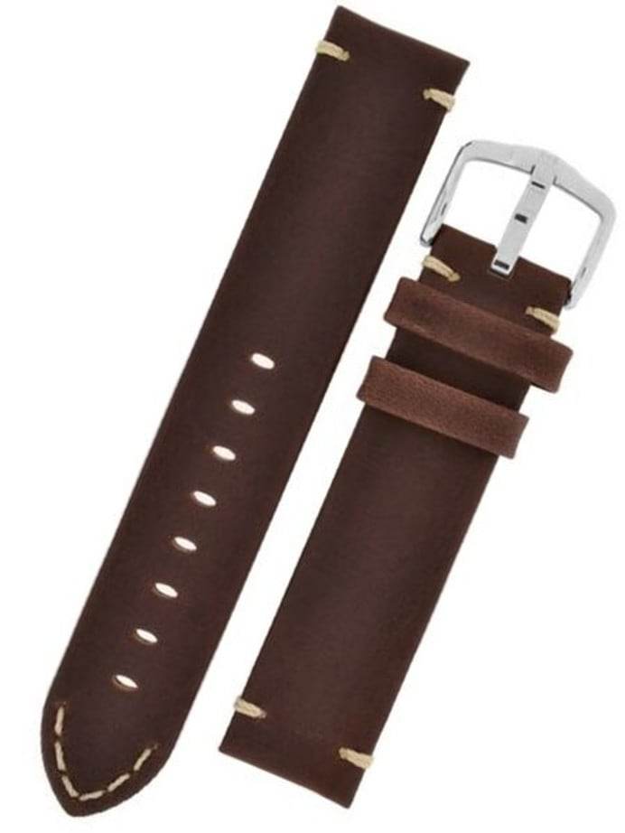 Hirsch Ranger Brown Barrel-Dyed Leather Watch Strap #054020-10