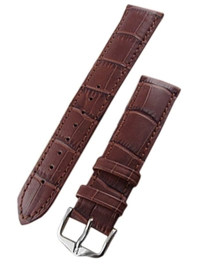 Hirsch Duke Brown Alligator Embossed Natural Leather Watch Strap #010280-10