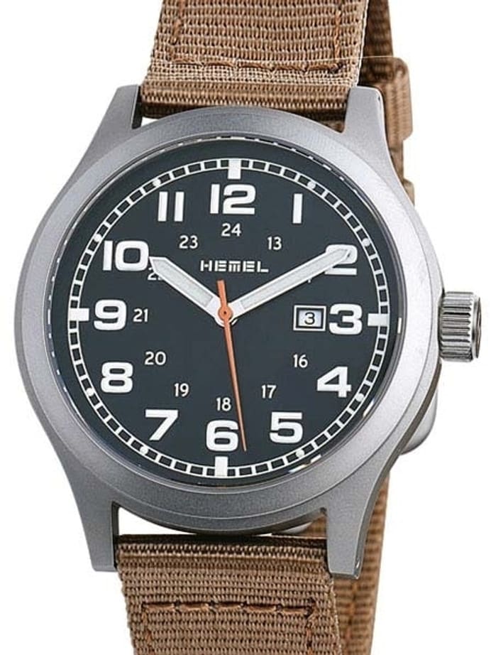 HEMEL Justice Swiss ETA Quartz Field Watch with Matte Black Dial and Sapphire Crystal #HM8