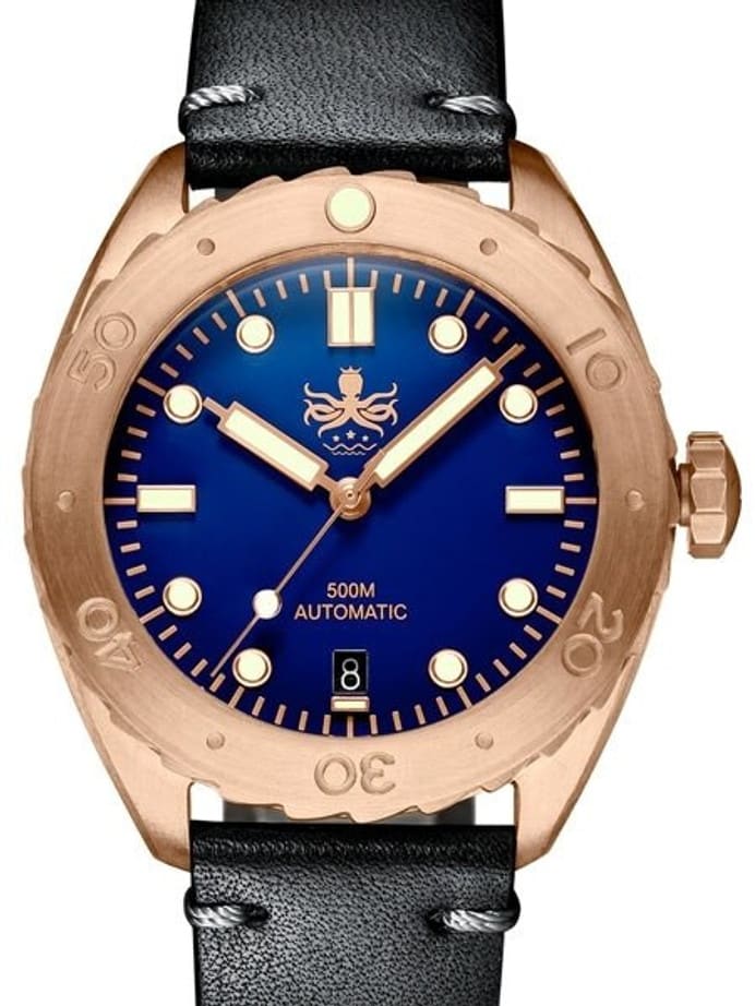 Scratch and Dent - PHOIBOS Eagle Ray 500-Meter Swiss Automatic Dive Watch with Bronze Case, DD AR Sapphire Crystal #SND1008